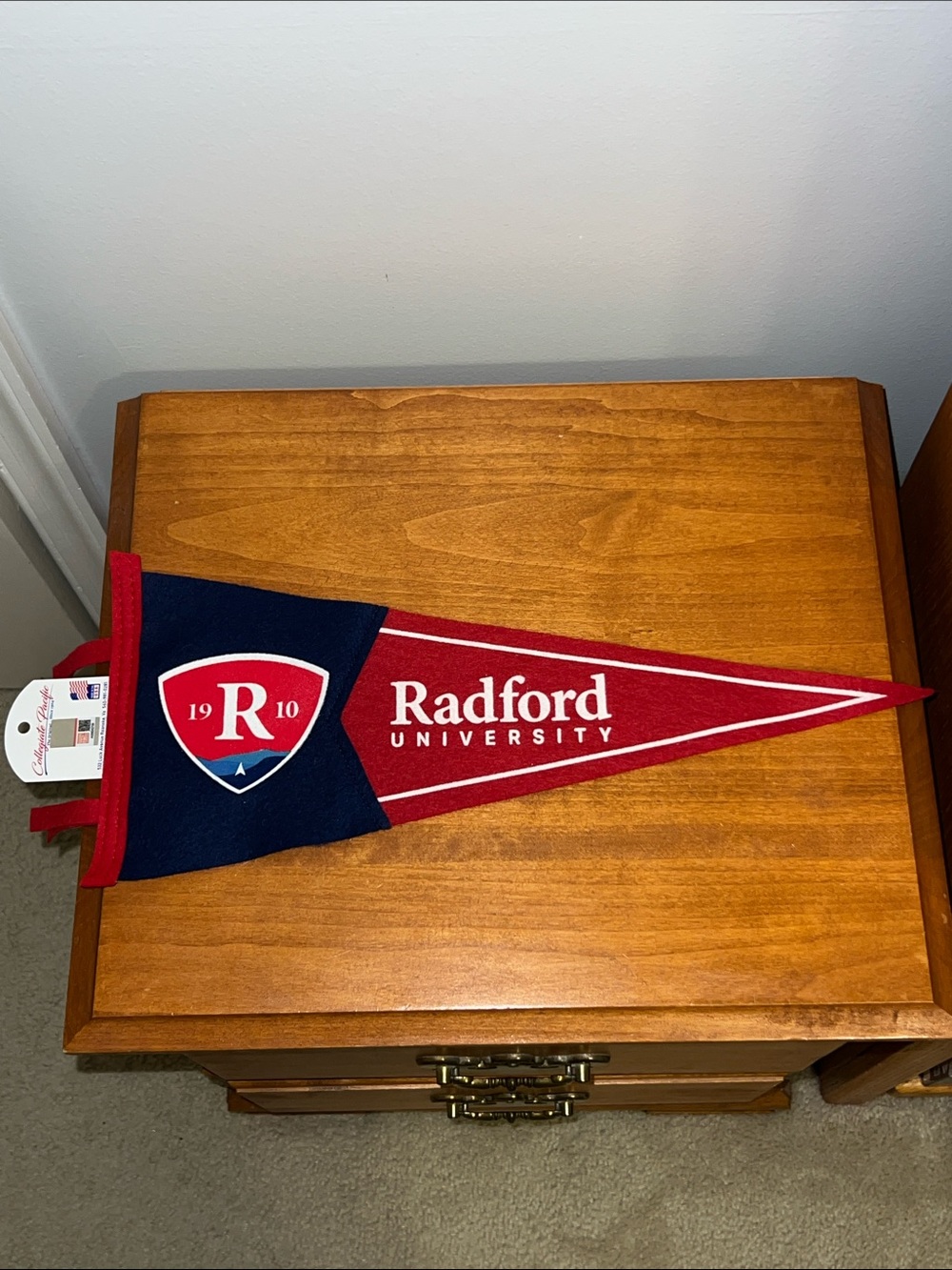 Radford University NWT Red & Navy Pennant Flag